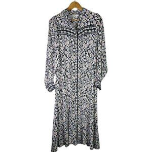 Boden Floral Western Straight Hem Shirt Dress with Button Front, NWOT, 8R